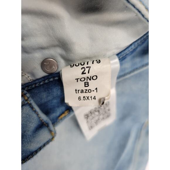 True Religion Halle High Rise Super Skinny Blue Jeans Womens 27W 204296‎ - Picture 11 of 12